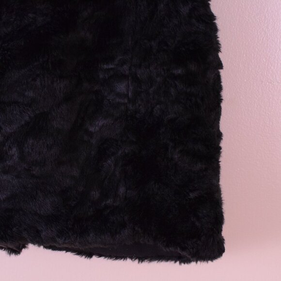 Zara Girls Black Fur Zipper Vest Y2K Winter Fall Warm Cozy Outerwear Grunge 9/10 - Picture 4 of 8